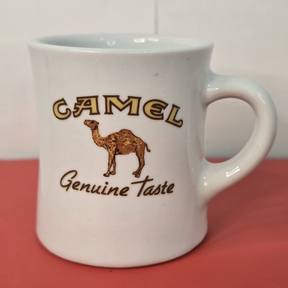 VTG Camel Genuine Taste Coffee Mug White Ceramic Advertising Cup Diner Style